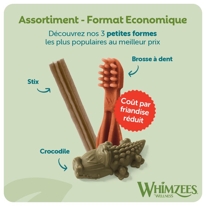 Whimzees Natural Dental Dog Chew Long lasting, Variety Box Mixed Shapes, Small, 56 Pieces - Image 5